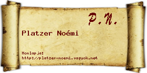 Platzer Noémi névjegykártya